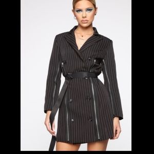 Cardi x Fashion Nova She bad blazer dress black zipper M
